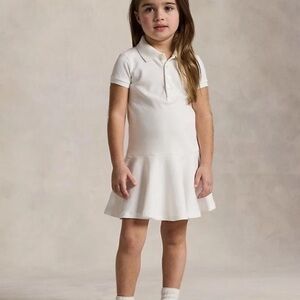 Polo Ralph Lauren Girls Size 6 Cream Flare Bottom Dress Brand New